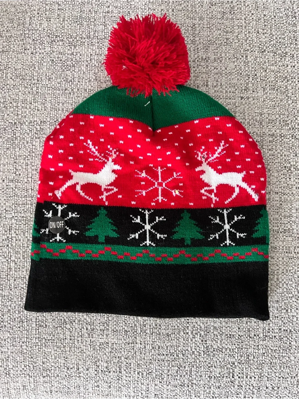Christmas LED Wool Hat One Size Fits 10 Years To Adult Cap Light
